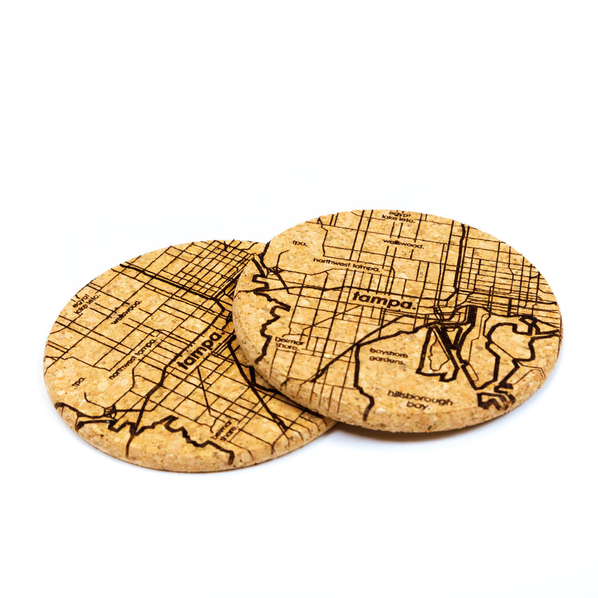 Nautical Map Round Sandstone Coasters (with Cork Back) – Blue Poppy Designs