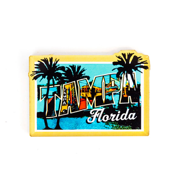 Tampa Florida Panoramic Fridge Magnet - Colorful Travel Souvenir & Collectible Gift