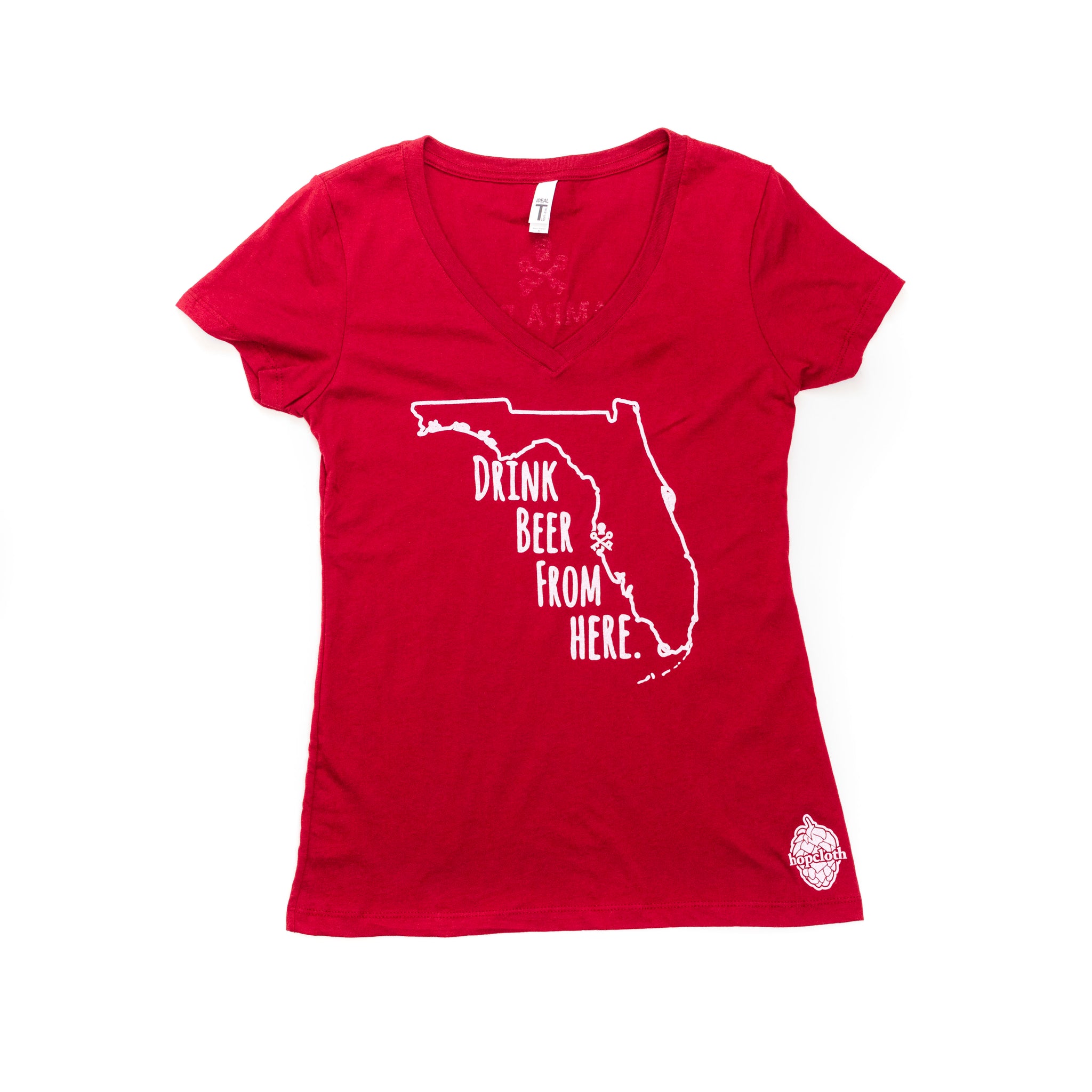 Drink Beer From Here – Women's T-Shirt Maroon – Visit Tampa Bay, image size:2048x2048
