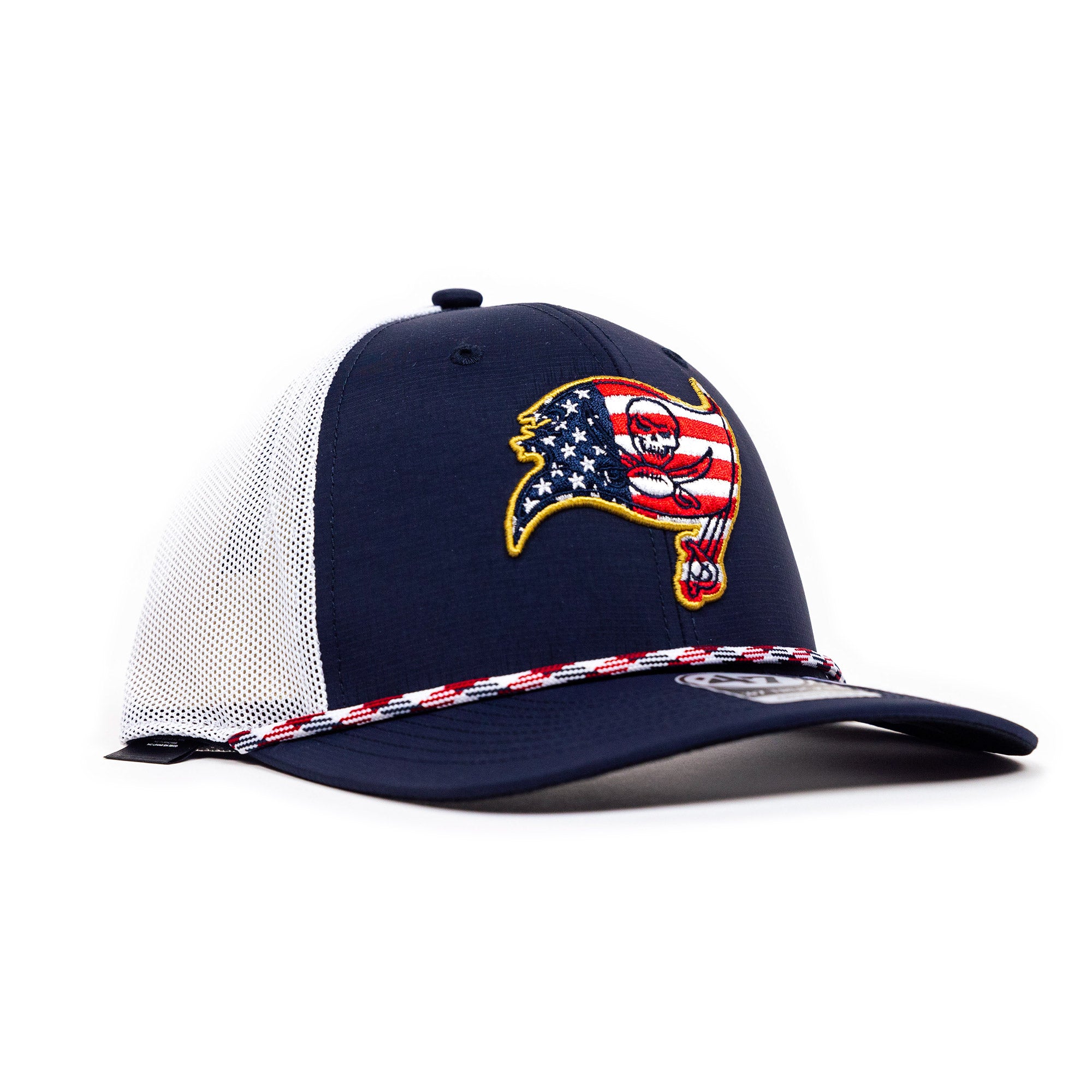 Bucs Navy Flag Fill Rope '47 Trucker Hat